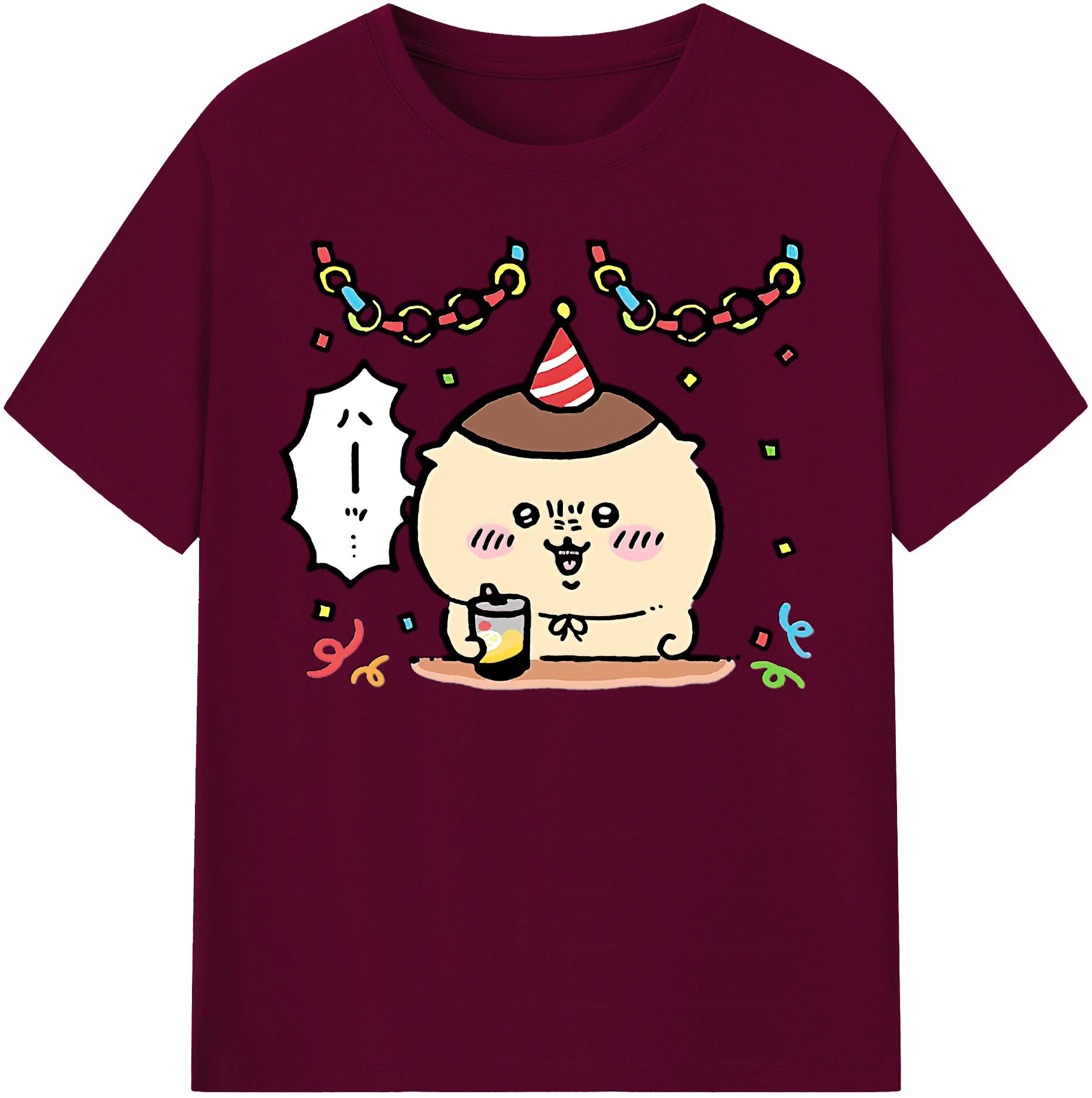 （画像用） ちいかわ くりまんじゅう Chii-kawa kuri manjū レディースカジュアルプリントTシャツ（綿100％）